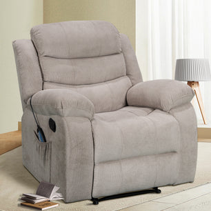 Black Recliner Chairs for Adults Manual Reclining Sofa Chair Oversized Recliner Chair for Living Room Comfy Home Theater Seating (Massage and Heating, 8005 Velvet)