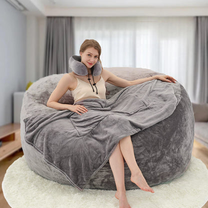 VIREO Bean Bag Chair - 4FT Bean Bag Chairs for Adults, Memory Foam Filler Included, Ultra Soft Removable and Washable Flannel Cover, Beanbag Chair - (46"x46"x28")