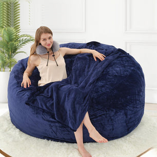 VIREO Bean Bag Chair - Comfy Bean Bag Chairs for Adults/Kids, Memory Foam Filler Included, Ultra Soft Removable and Washable Flannel Cover, Beanbag Chair - Black(35
